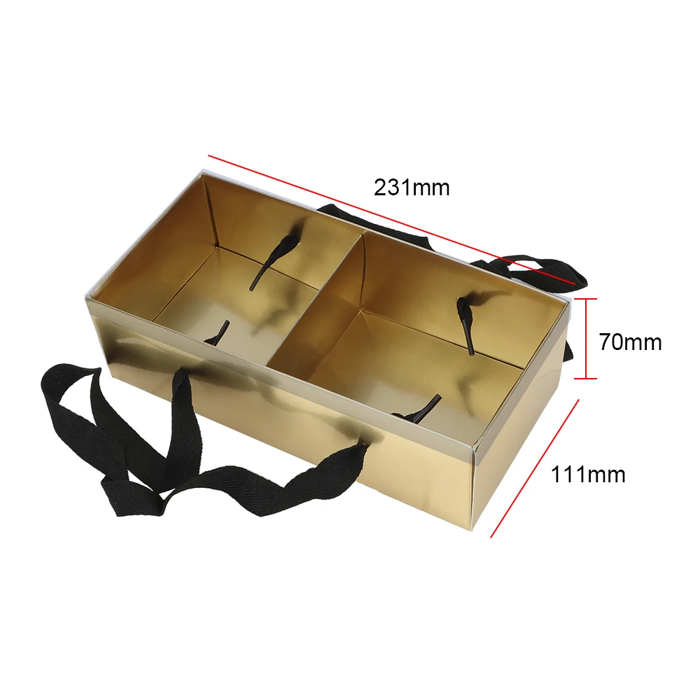 

2 Grids Portable Flower Packaging Box with PVC Cover DIY Wedding Party Craft Flower Dessert Gift Box Folding Flower Packing Box