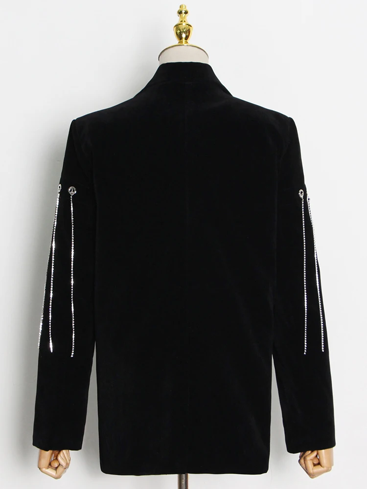 Женский блейзер с длинным рукавом VGH Черный Повседневный свободный пиджак