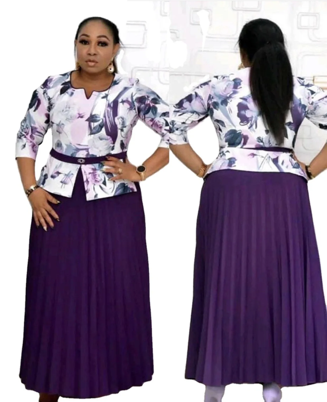 

African Print Dresses for Women Dress Dashiki Patchwork Pleated African Clothes Plus Size Africa Clothing Christmas Robe