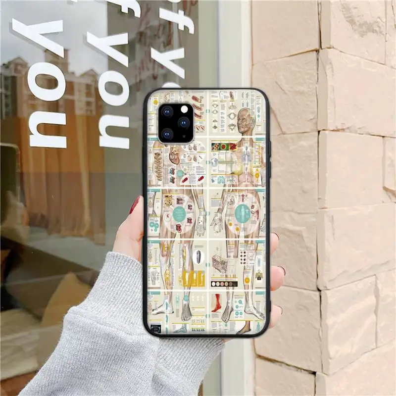 

Medical Human Organs Brain Meridian Art Phone Case for iphone 6s 7 8 plus xr xs 11 12pro max mini Silicone Fundas Coque