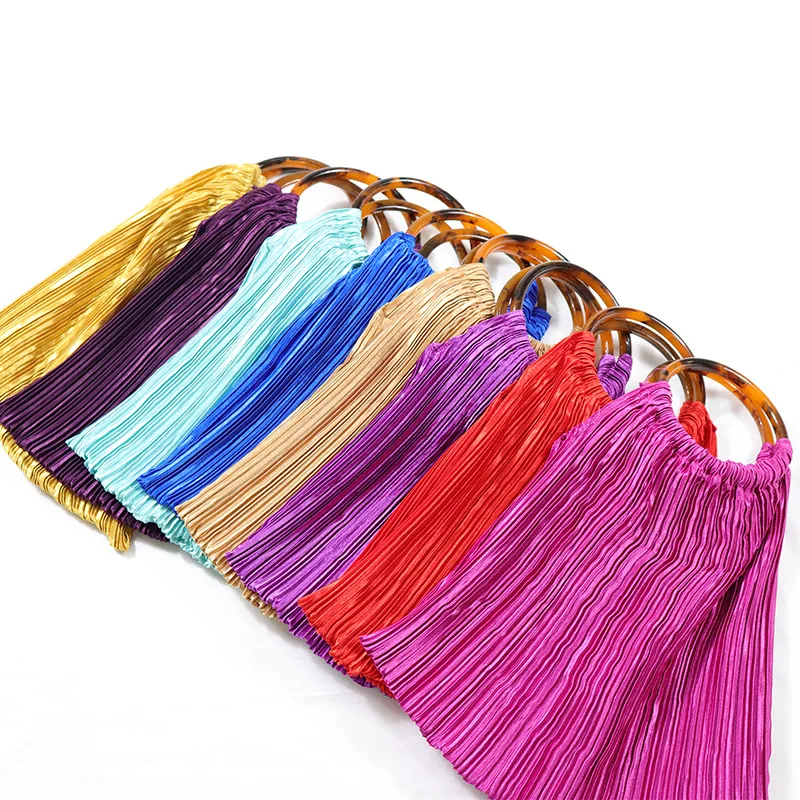 The latest Miyake fashion ladies pleated high qulity bags large capacity storage hand bag tote shopping 5112 | Женская одежда