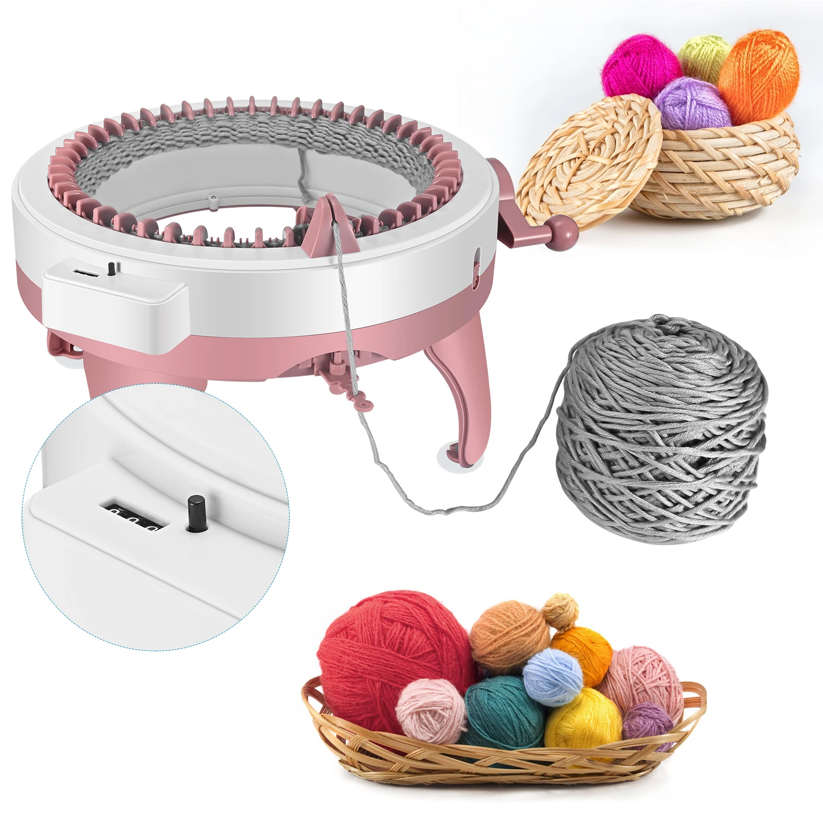 

48 Needles Knitting Loom Machine With Row Counter Smart Weaving Loom Knitting Round Loom For Adults/Kid Double Knit Loom Machine