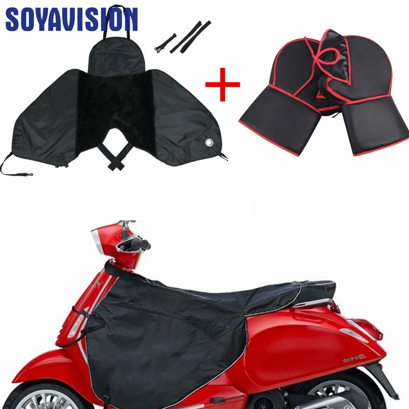 Cover and Gloves2 Зимние теплые мотоциклетные перчатки на руль ветрозащитные водонепроницаемые теплые мотоциклетные ручки - Цвет: Cover and Gloves2