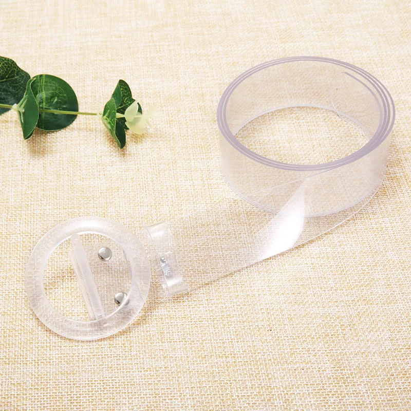 

New Transparent Plastic Solid Color PVC Material Women Belt Fashion Tide All-match Casual Fashion Personalized Waistband 2020