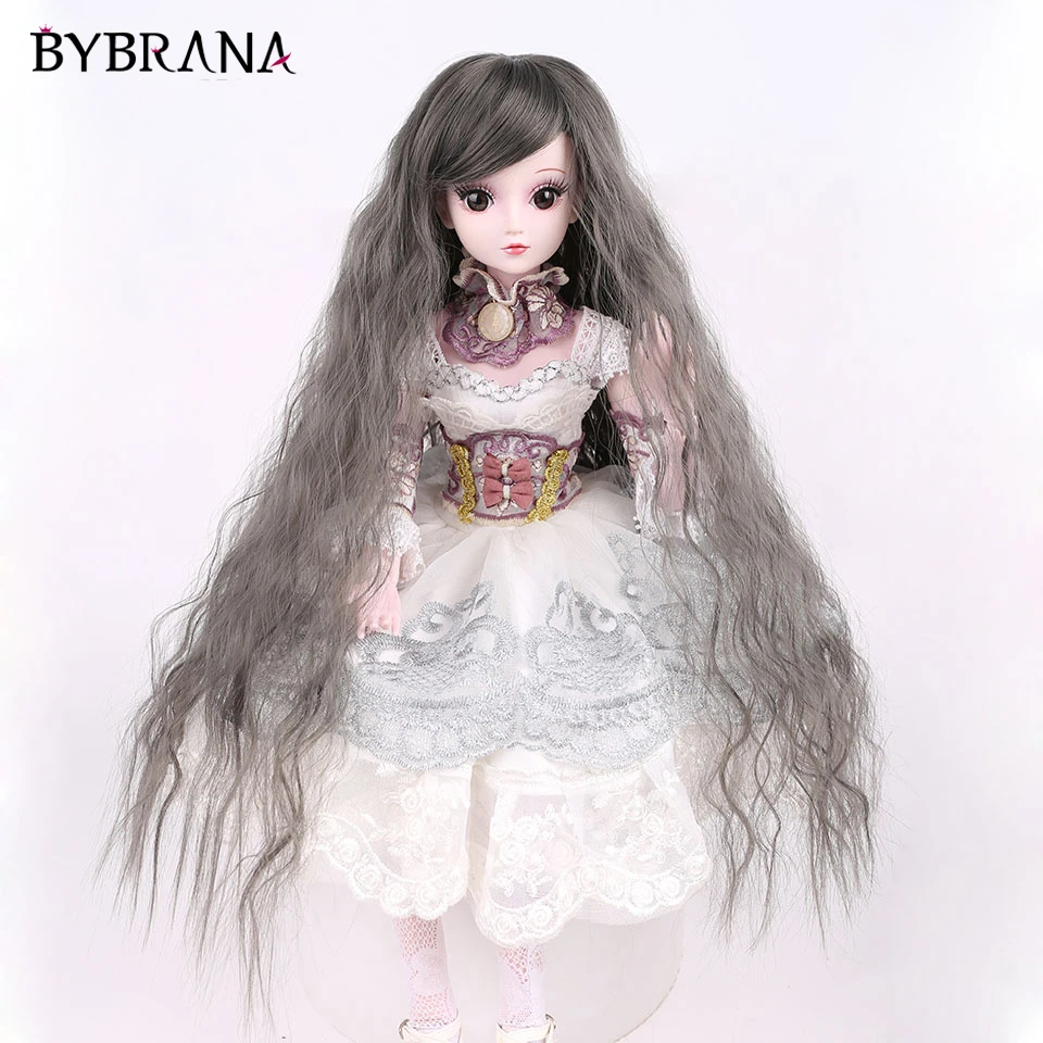 Bybrana BJD парик 1/3 1/4 длинные черные прямые челки парики Высокая температура волокна для куклы