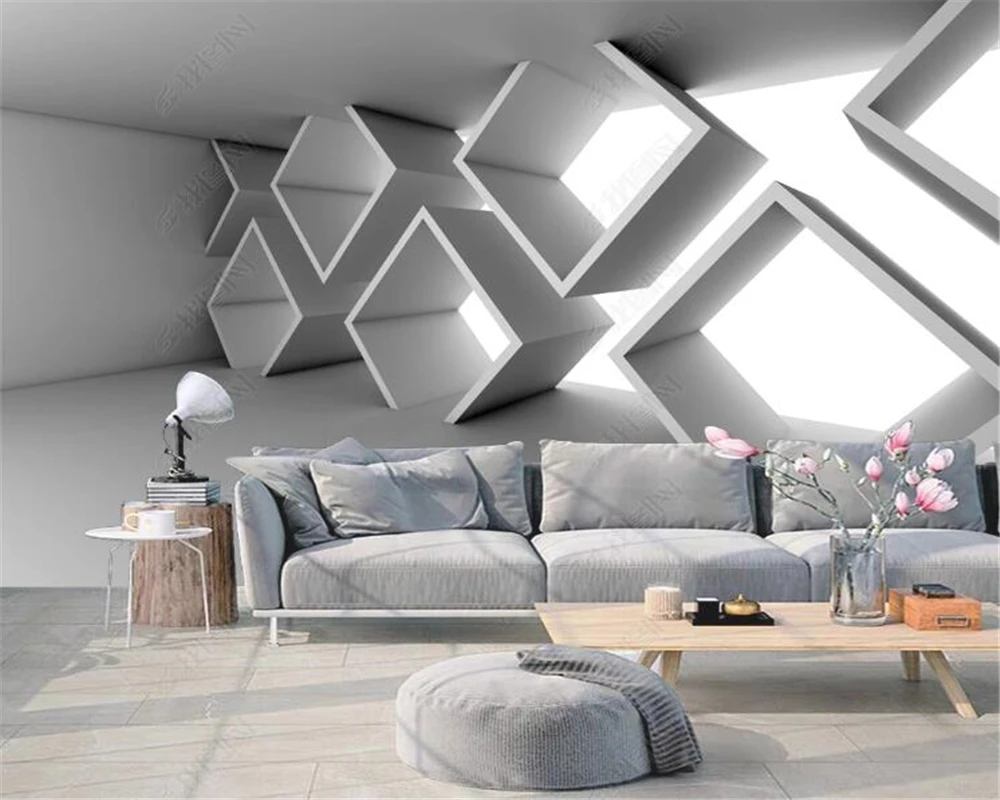 Настенные обои на заказ объемные с изображением космической цементной доски