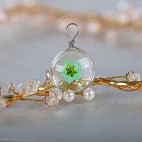18 alloy hook flat glass ball dried colored flower inside with hook gy408