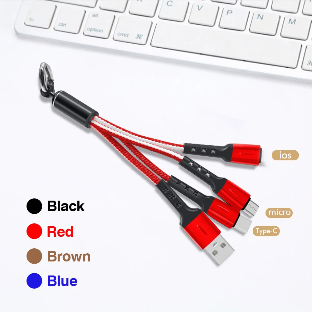 FBYEG Mini 3 в 1 USB кабель портативный короткий Micro usb type C мульти зарядный кабель для Xiaomi huawei iPhone Быстрая зарядка
