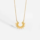 Женское колье с подвеской в виде солнечного света, из нержавеющей стали