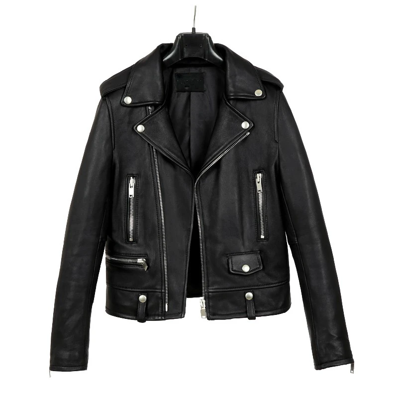 Куртка-бомбер Sungtin женская из искусственной кожи, брендовая Весенняя верхняя одежда в стиле панк, Черная байкерская верхняя одежда из искус...