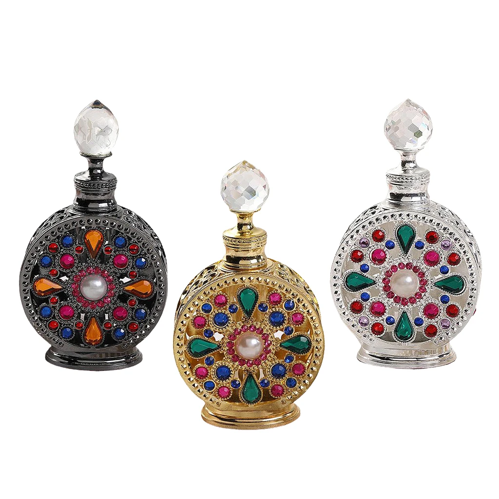 

15ml Glass and Metal Empty Perfume Bottle for DIY Aromatherapy Essential Oils Travel Perfume Container Liquid Sample Blends