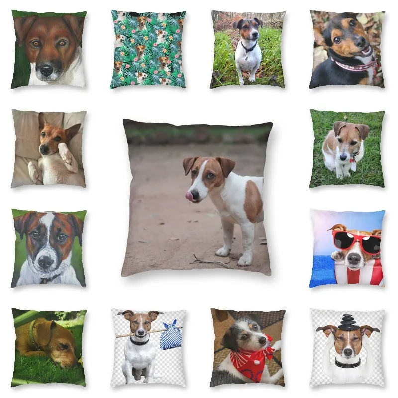 

Наволочка для подушки Jack Рассел Terrier, декоративная наволочка под заказ, квадратная наволочка для подушки с животными, щенками, 45x45 см, наволо...