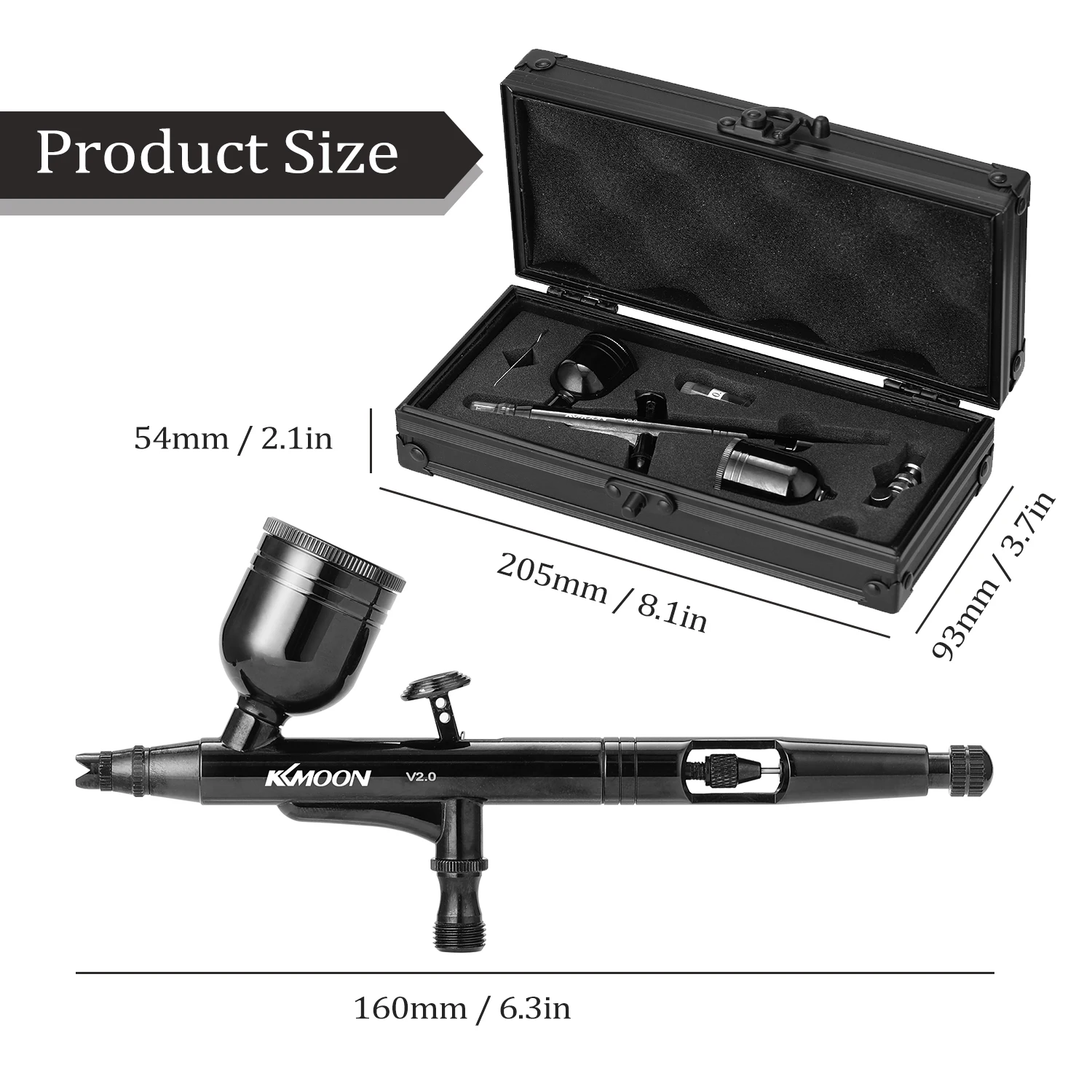 

KKmoon Airbrush Compressor Gravitation Feed Airbrush 0.3mm Trigger Spray Machine Art Craft Paint Spraying Painting Spray Gun