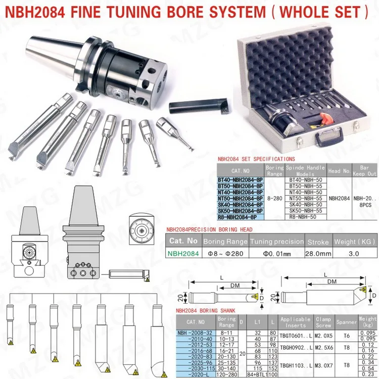 MZG BT40 NBH 2084 8 шт. токарный станок с ЧПУ на заказ расточный резак карбид бар Инструмент Микро отделка Высокая точность держатель инструмента