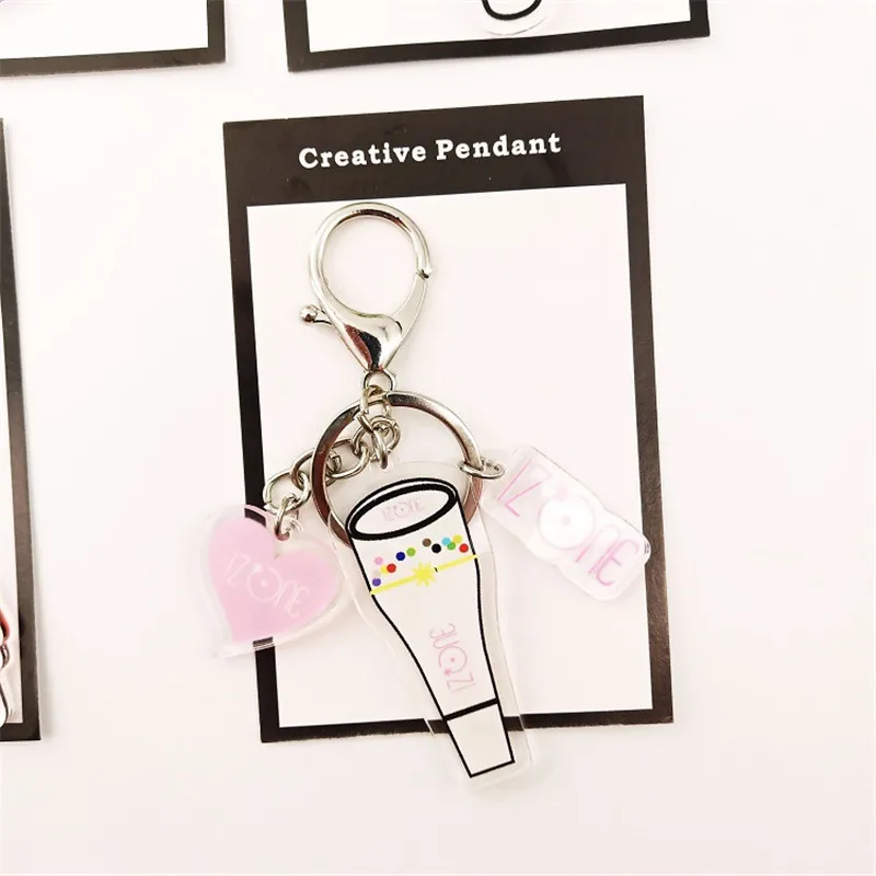 IZONE YOUPOP KPOP X1 NCT U NCT127 NCT 127 IZONE красный бархатный альбом Ikon акрил X ONE Lightstick брелок для ключей кулон брелок костюм - Цвет: IZONE