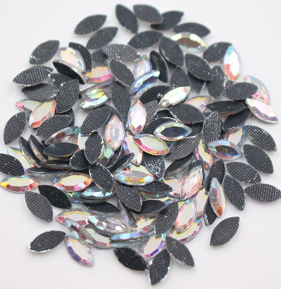 4x8 мм 200 шт. блестящие кристаллические стразы с плоской задней стороной клей