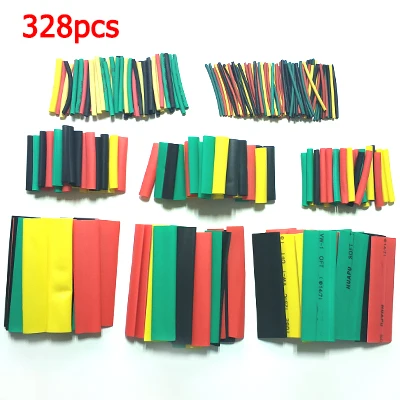 328pcs Luod Термоусадочная Трубка Набор 2:1 обёрточная бумага провод кабель изолированный полиолефин Термоусадочная трубка коэффициент трубопровода изоляционные, термоусадочные трубки - Цвет: 328pcs