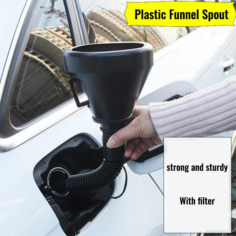 

1pcs Multi-functional Plastic Funnel Spout Car Motorcycle Oil Water Fuel Gasoline Diesel Filling Funnel with Soft Pipe for Truck