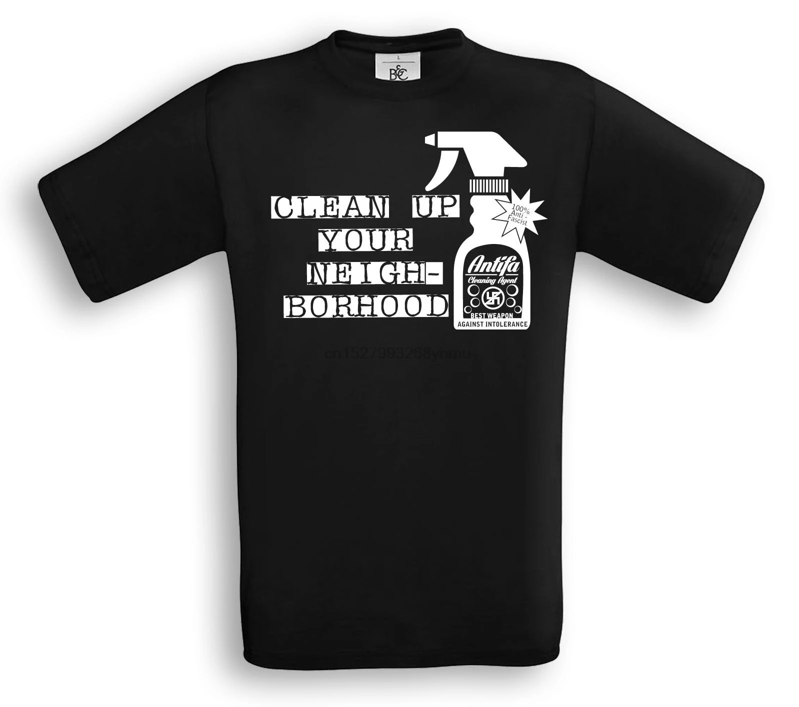 Очистите свой район Футболка антифа нацисты из черного блока панк|Мужские