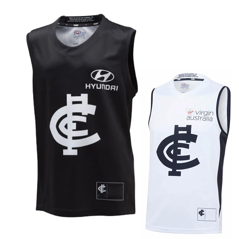 

2021 Carlton Men HOME Away Guernsey Training Singlet Rugby Vest Jersey SIZE S-3XL