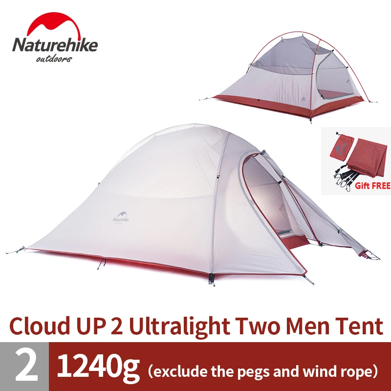 Палатка Naturehike для 2 человек 20D силиконовая ткань двухслойная легкая всего 1 24 кг |