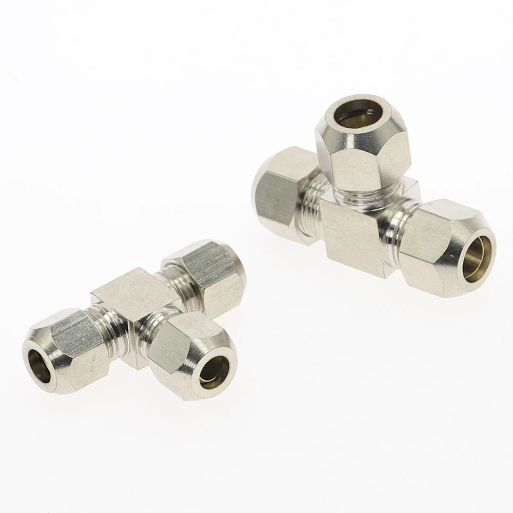 Пневматические фитинги латунные T Тип 4681012 мм диаметр трубы компрессионная муфта