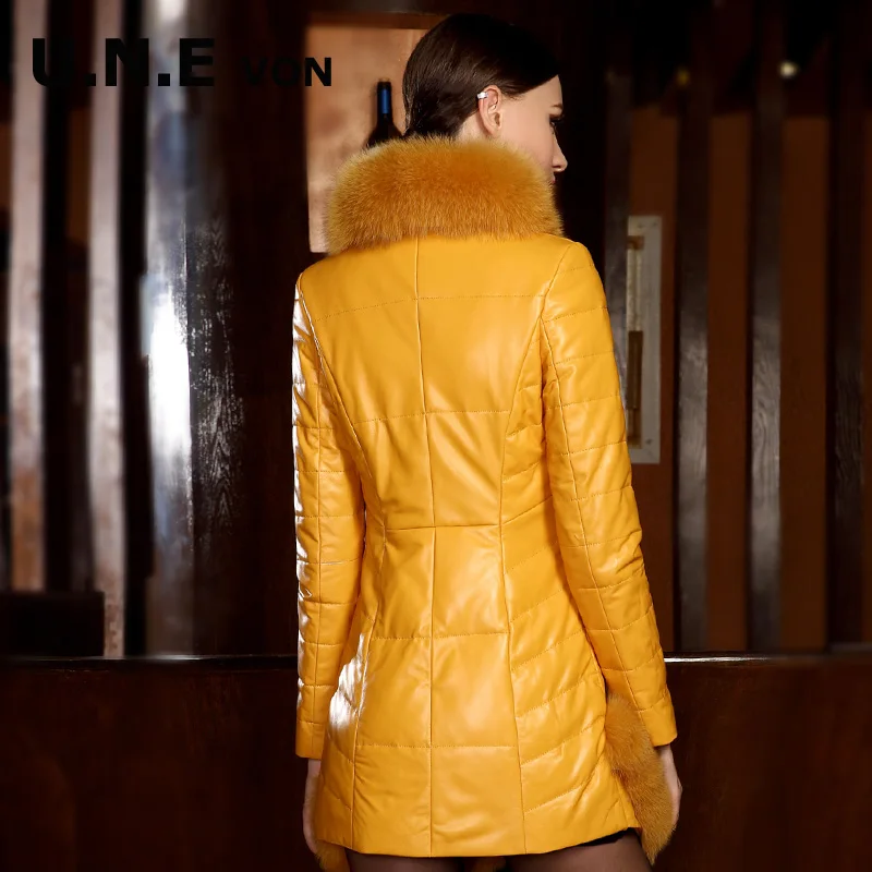 Женская куртка из натуральной овечьей кожи винтажная в Корейском стиле с