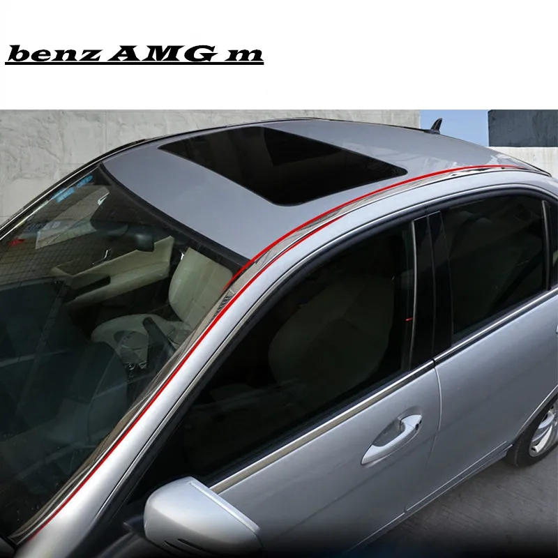 Стайлинг автомобиля автомобильная боковая юбка крыша наклейка из нержавеющей