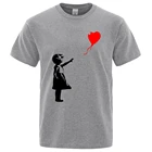 Мужская футболка с принтом воздушных шаров, Повседневная футболка с коротким рукавом, брендовая уличная одежда, лето 2021