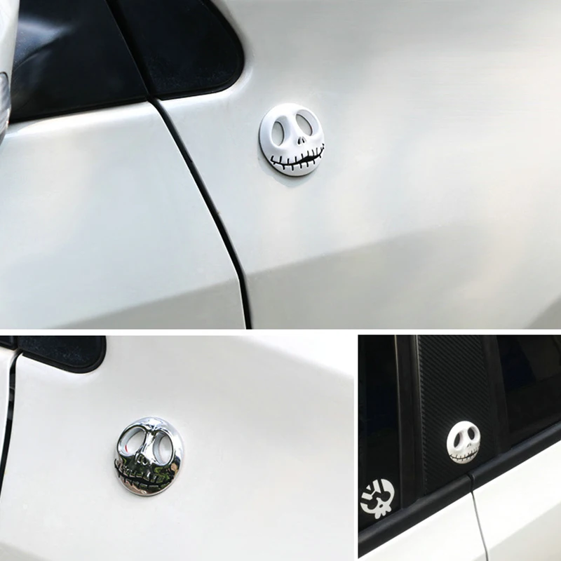 3D Metal Car Badge Emblem Sticker Pumpkin King Jack Skellington Skull Auto Motorcycle Stickers Decal WaterProof Accessories | Автомобили и