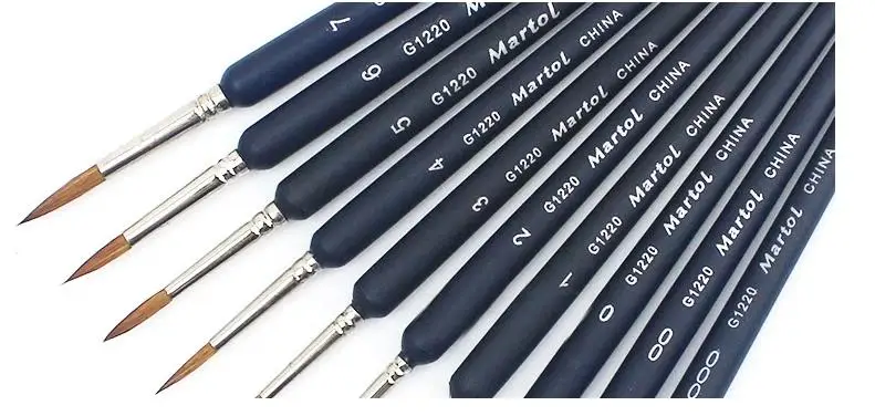 10 шт./компл. премиум качества Краски набор кистей из соболиного волоса волос