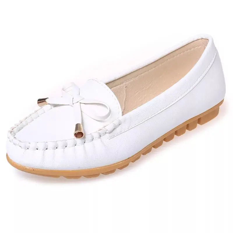 

2020 Spring Leather Loafers Shoes Women Flats Butterfly-knot Moccasins For Females Comfort Slip on Ladies Casual Shoes