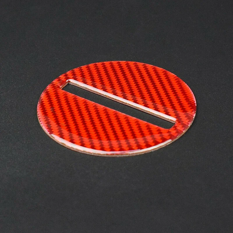 

Car Steering Wheel Carbon Fiber Sticker Cover Red with Dashboard Air Conditioner Outlet Vent Cover Trim Frame Sticker