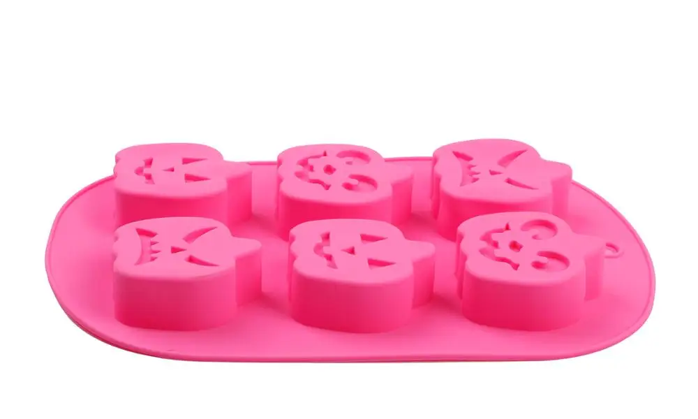 Halloween Ghost Festival Six Hole Pumpkin Elf Silicone Cake Baking Mold Handmade Soap Candle Ice Tray DIY 3D Christmas | Дом и сад