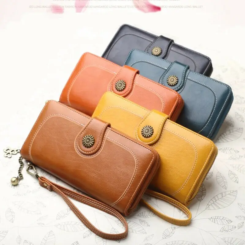 

Fashion women's long wallet phone purse candy color credit card holder clutch PU leather women's handbag