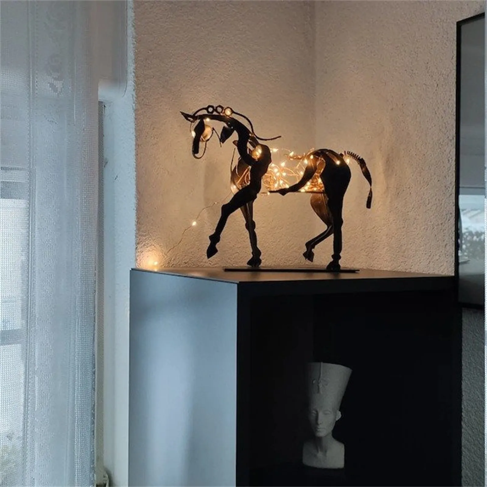 New Modern And Abstract Design Horse Sculpture Artwork Figurine Home DecorationQuality Handmade Without string lights# | Дом и сад