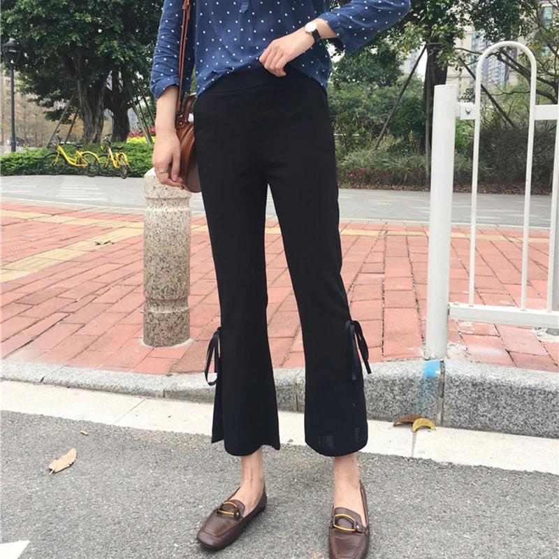 Брюки Женские однотонные с завышенной талией простые Универсальные женские