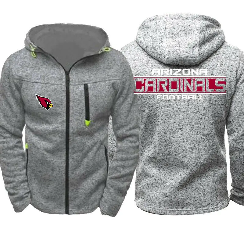 

Cardinals Arizona Hoodies Men's Zipper Sweatshirt Fans Casual Jacket Fleece Coat