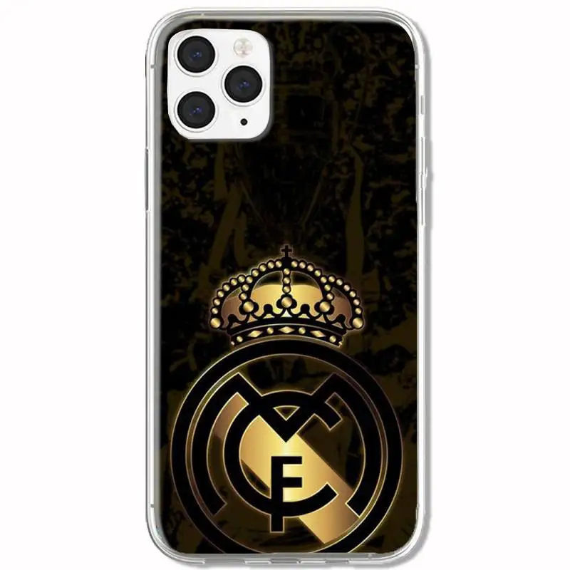 

Football Real Madrid Phone Case For Clear&P Iphone 5s Se 6 6s 7 8 11 12 X Xs Pro Plus Mini Max Fundas Cover
