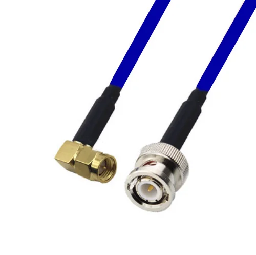 

Blue Soft RG142 Double Shielded SMA Male Right Angle to BNC Male Connector RF Coaxial WIFI Antenna Coax Low Loss Cable 50ohm