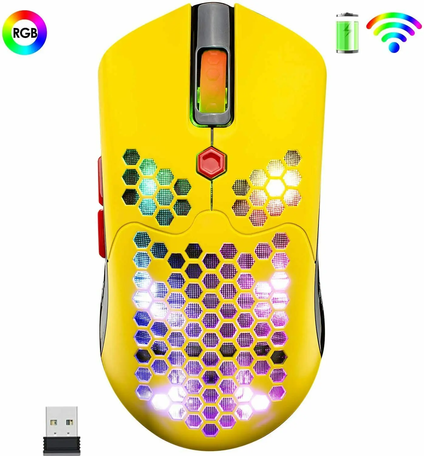 

Беспроводная игровая мышь, оптическая USB перезаряжаемая мышь для ПК, ноутбука, PS4 RGB светодиодный UK