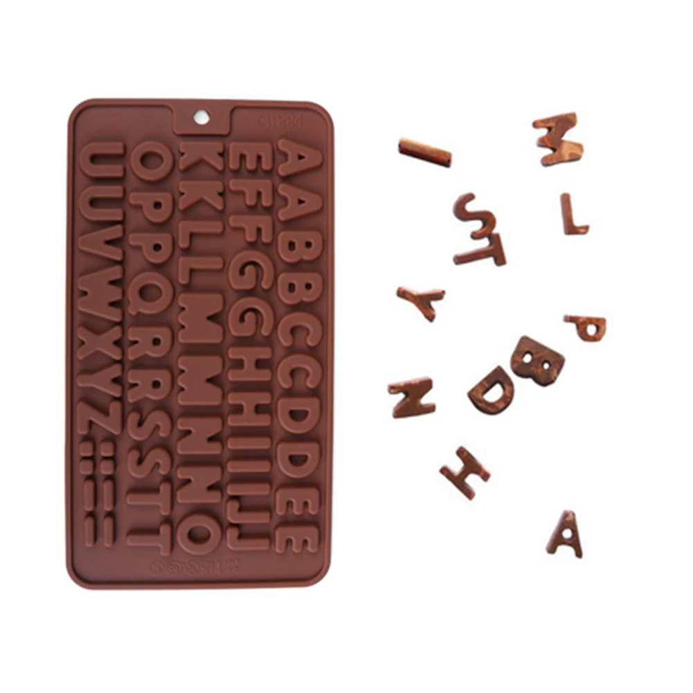 

2pcs Cake DIY Baking Fondant Mould Set Silicone Letters Numbers Dessert Decoration Chocolate Biscuit Non Stick Craft Candy Tools