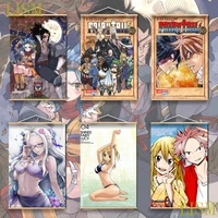 fairy tail anime manga wall poster solid wood hanging scroll with canvas painting