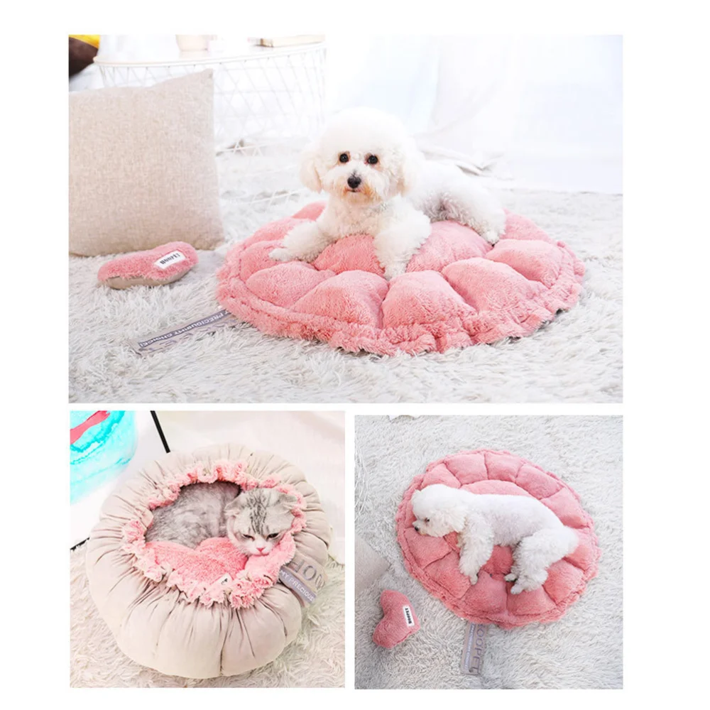 

1PC Lovely Pet Bed Comfortable Pet Kennel All-season Cat Mat Lace Pet Litter Creative Pet Supplies Collapsible Pet Nest for