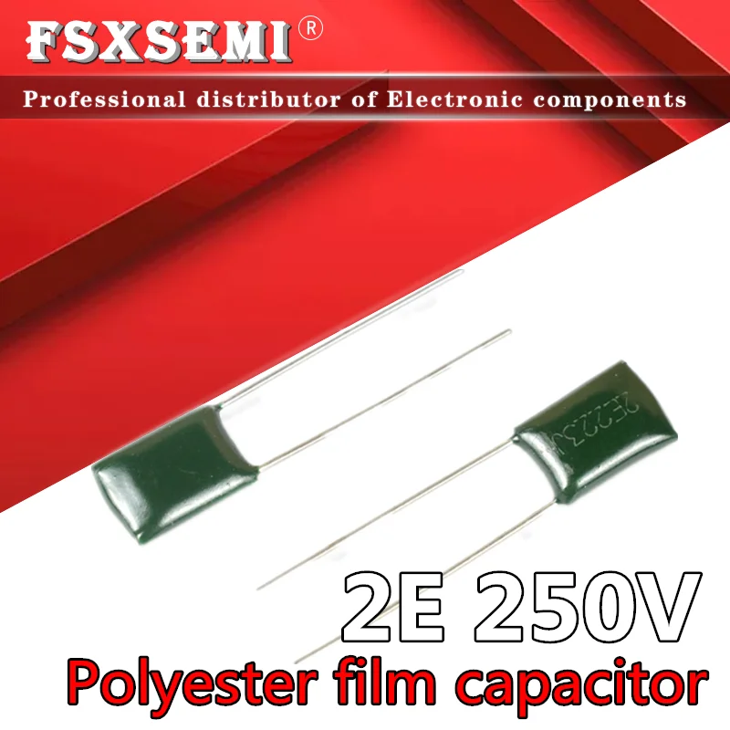 

20pcs Polyester film capacitor 250V 1NF 2.2NF 4.7NF 10NF 33NF 68NF 100NF 2E102J 2E152J 2E222J 2E332J 2E472J 2E103J 2E223J 2E104J