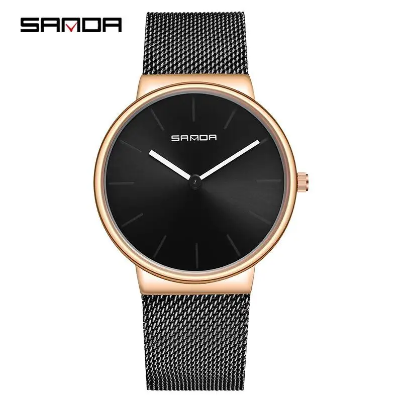 Часы наручные SANDA Мужские кварцевые светящиеся ультратонкие деловые Роскошные