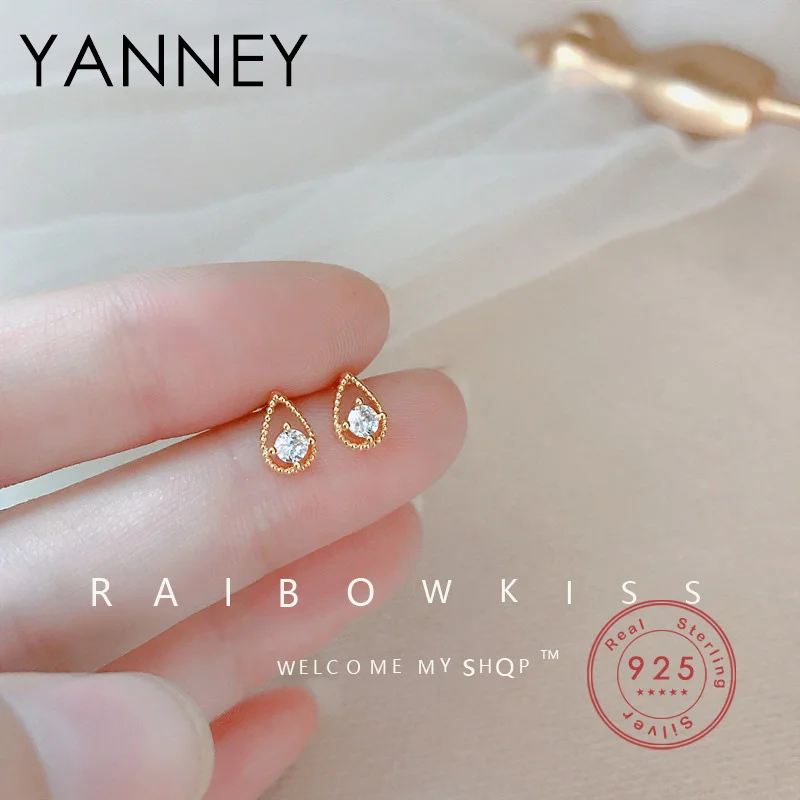 

YANNEY Silver Color Earrings 2022 Trendy Fashion Woman Water Drop Stud Earrings Simple Luxury Jewelry Party Birthday Gift