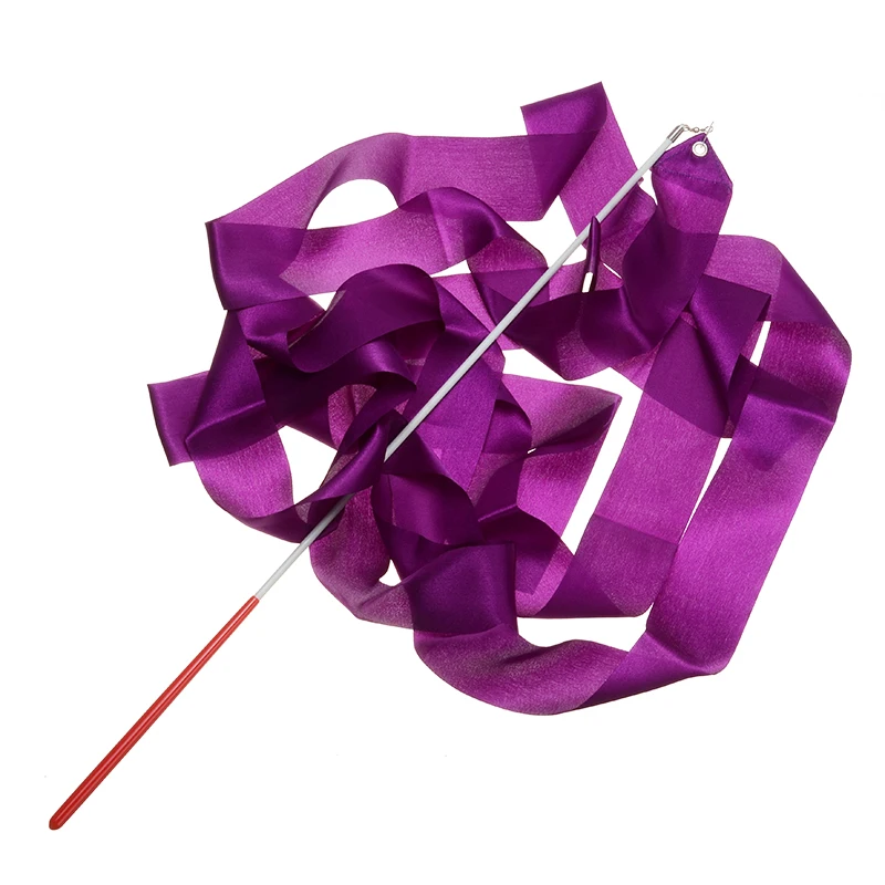 Разноцветная лента для танцев в тренажерном зале 4 м на палочке ритмичная