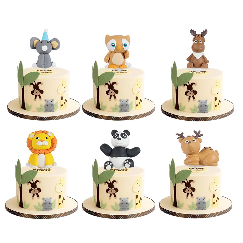 Фигурки животных для тортов в джунглях вечерние принадлежности рождения детей