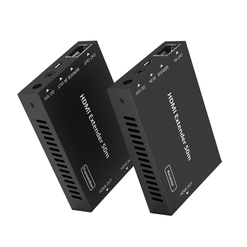 

HDMI Extender 50M Network Cable TX RX,HDMI To RJ45 Network Port 4K HD Signal Amplifier 18Gbps Extender IR Control